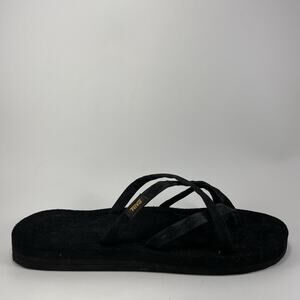 Teva Olowahu Strappy Beach Sandals Slides Womens Size 10 Black Lightweight